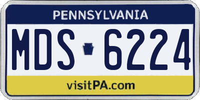PA license plate MDS6224