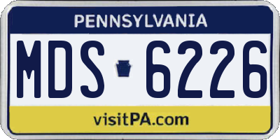 PA license plate MDS6226