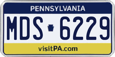 PA license plate MDS6229