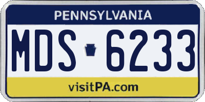 PA license plate MDS6233