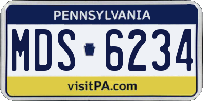 PA license plate MDS6234