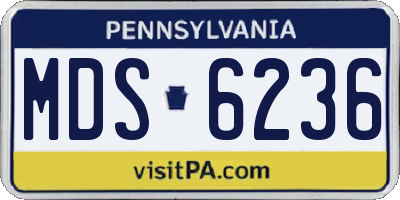 PA license plate MDS6236