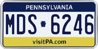 PA license plate MDS6246