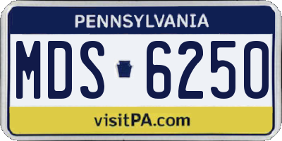 PA license plate MDS6250