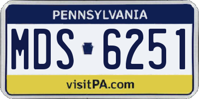 PA license plate MDS6251