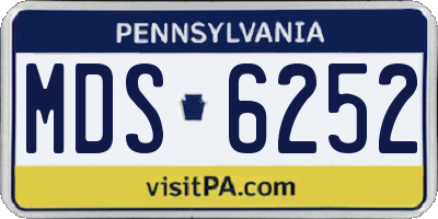 PA license plate MDS6252