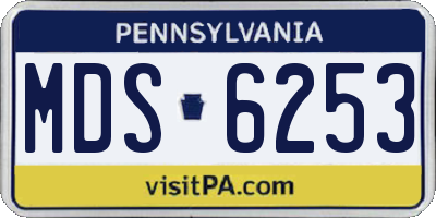 PA license plate MDS6253
