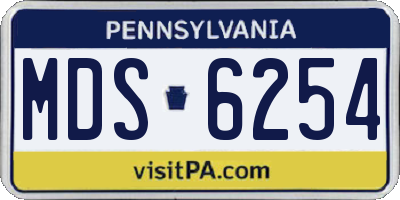PA license plate MDS6254