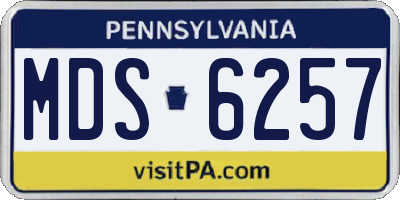 PA license plate MDS6257