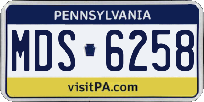 PA license plate MDS6258