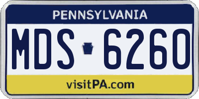 PA license plate MDS6260