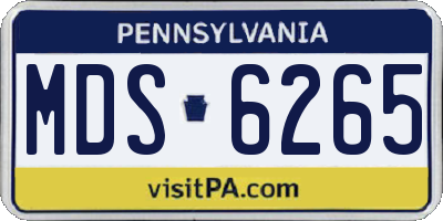 PA license plate MDS6265