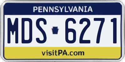 PA license plate MDS6271