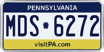 PA license plate MDS6272