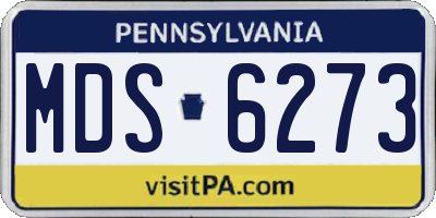 PA license plate MDS6273