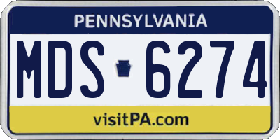 PA license plate MDS6274