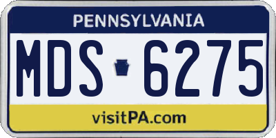PA license plate MDS6275