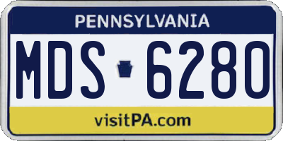 PA license plate MDS6280