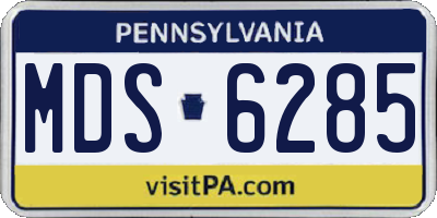 PA license plate MDS6285