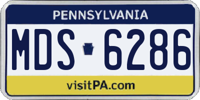 PA license plate MDS6286