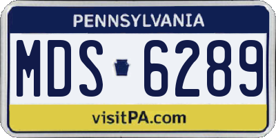 PA license plate MDS6289