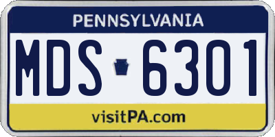 PA license plate MDS6301