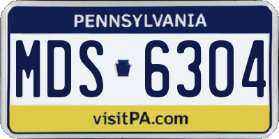 PA license plate MDS6304