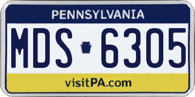 PA license plate MDS6305
