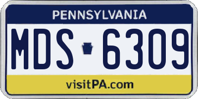 PA license plate MDS6309