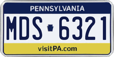 PA license plate MDS6321