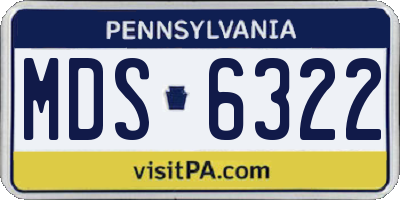 PA license plate MDS6322