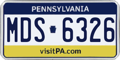 PA license plate MDS6326