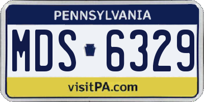 PA license plate MDS6329