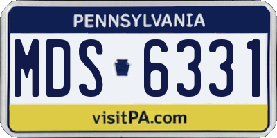 PA license plate MDS6331