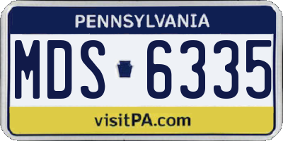 PA license plate MDS6335