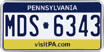 PA license plate MDS6343