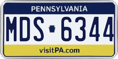 PA license plate MDS6344