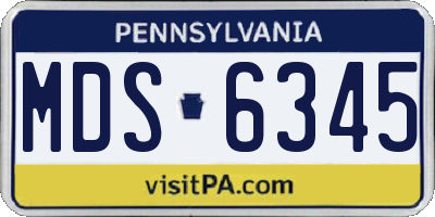 PA license plate MDS6345
