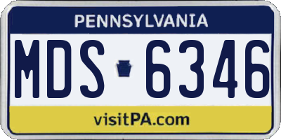 PA license plate MDS6346