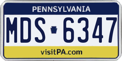 PA license plate MDS6347