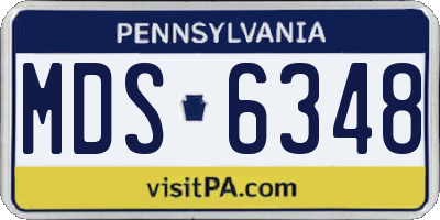 PA license plate MDS6348
