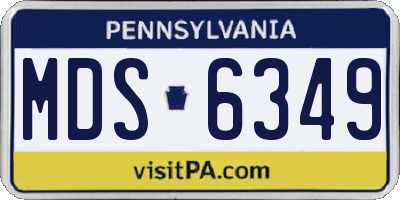 PA license plate MDS6349