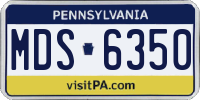 PA license plate MDS6350