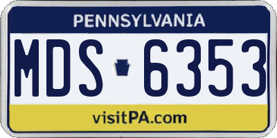PA license plate MDS6353