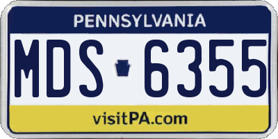 PA license plate MDS6355