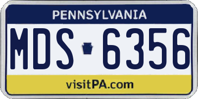 PA license plate MDS6356