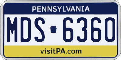 PA license plate MDS6360