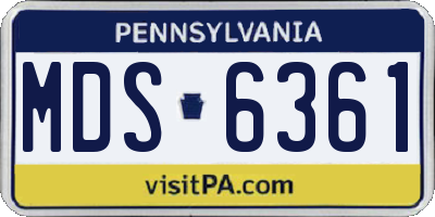 PA license plate MDS6361