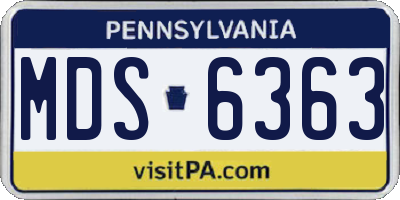 PA license plate MDS6363
