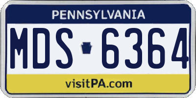 PA license plate MDS6364